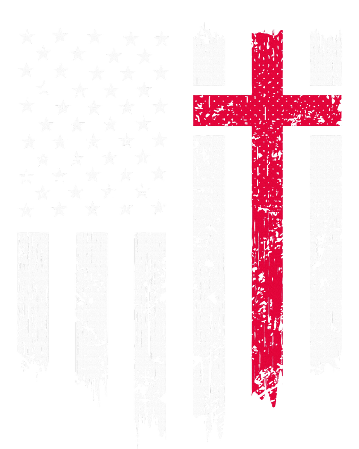 Vintage Distressed Usa Flag Cross Christian Faith Gift T-Shirt