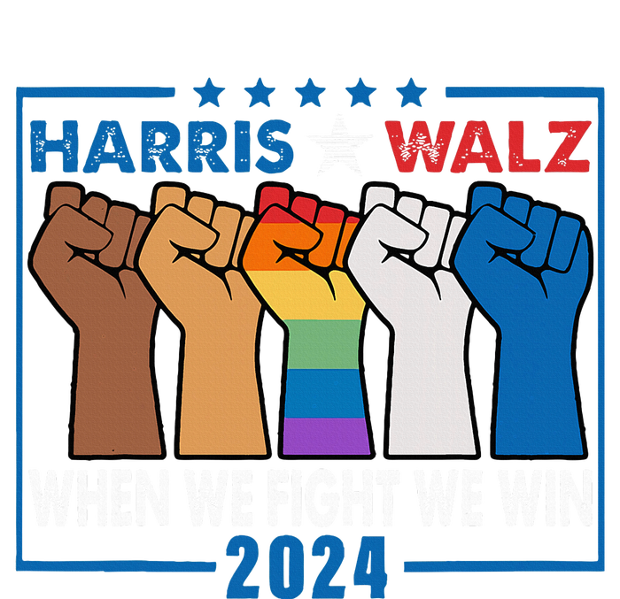 Harris Walz 2024 When We Fight We Win Snapback Five-Panel Rope Hat