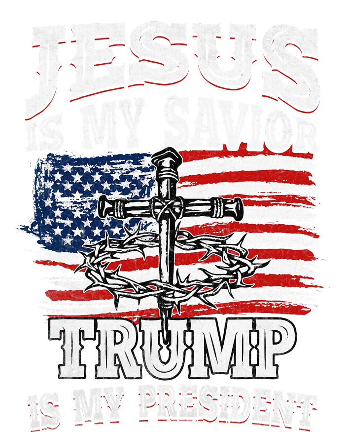 Jesus Is My Savior Trump Is My President American Flag T-Shirt