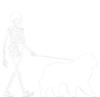 Skeleton Walking A Newfoundland Dog Halloween Outfit T-Shirt