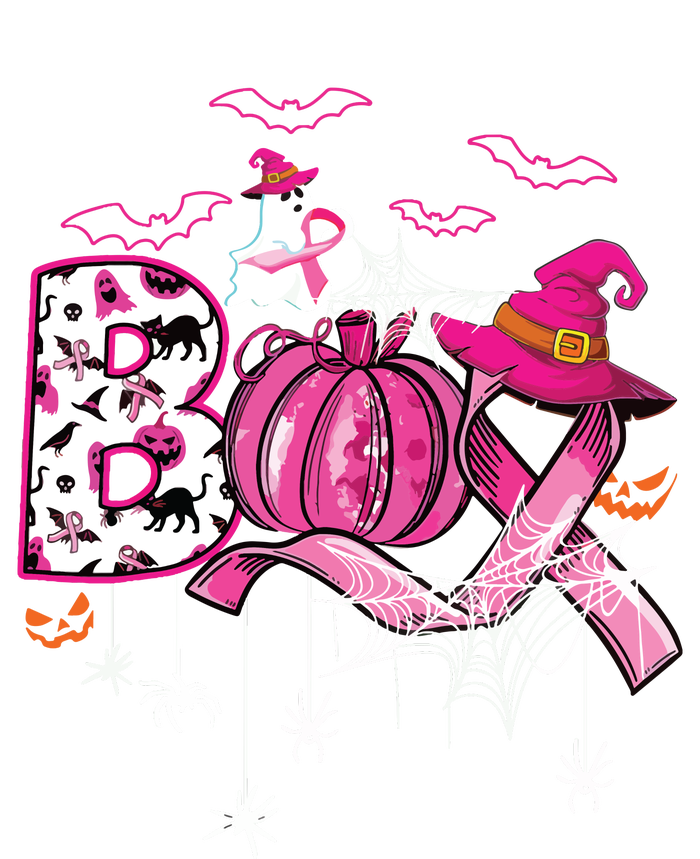 Boo Halloween Pumpkin Ribbon Witch Breast Cancer Coaster