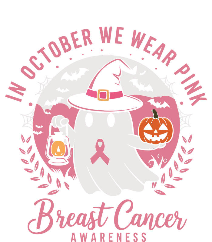 Breast Cancer Shirts Women Halloween In October We Wear Women's Crop Top Tee