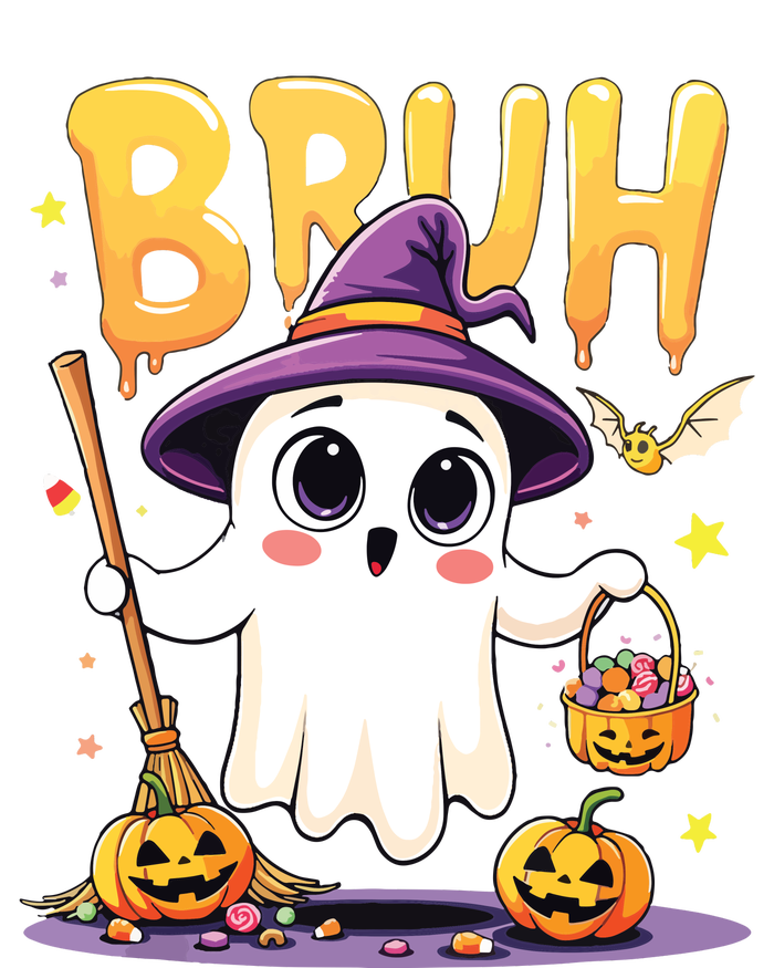 Bruh Ghost Halloween Trick Or Treat Funny T-Shirt