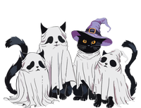 Cute Ghost Cats Halloween Outfit Costumes Black Cats Funny Kids T-Shirt