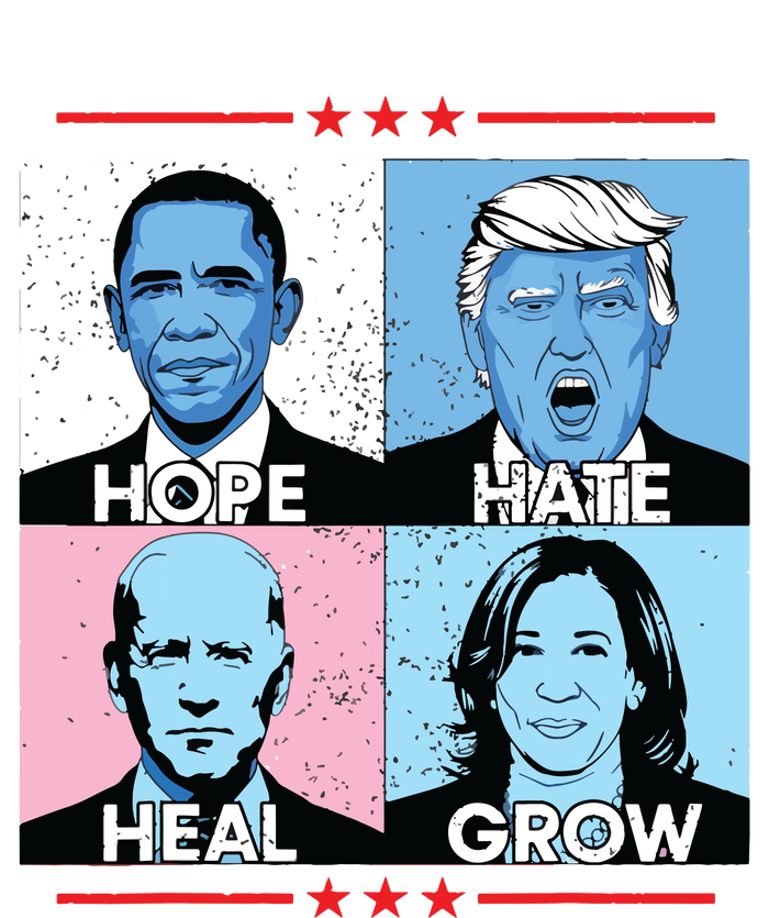 Hope Hate Heal Grow Political Leaders Art T-Shirt