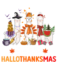 Halloween Thanksgiving Christmas Happy Hallothanksmas Llama Gift T-Shirt