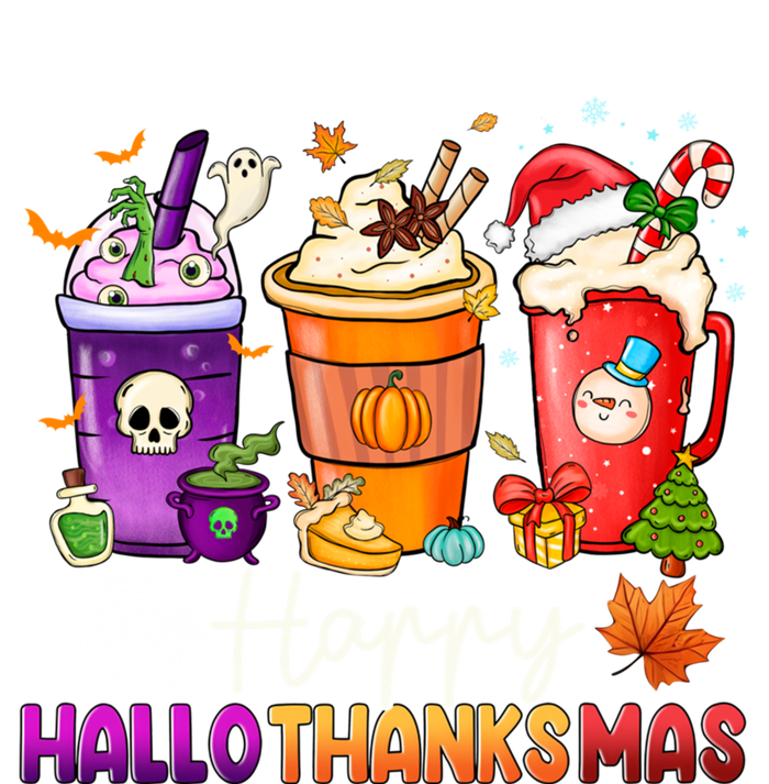 Halloween Thanksgiving Happy Hallothanksmas Coffee Latte Gift T-Shirt