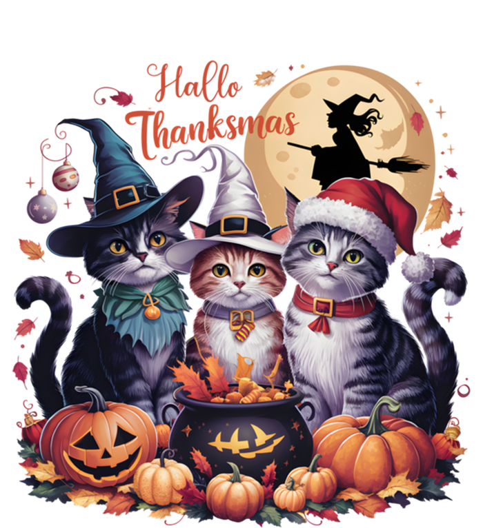 Cat Halloween Christmas Happy Hallothanksmas Thanksgiving Gift T-Shirt