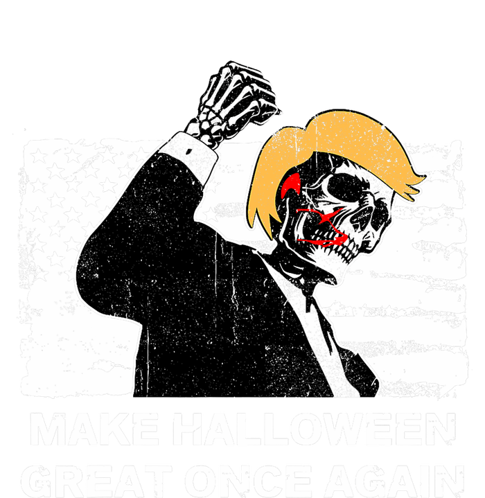 Make Halloween Great Onceagain Skeleton Trump 2024 Fight V-Neck T-Shirt