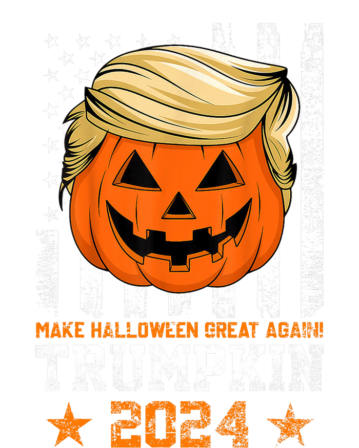 Trumpkin 2024 Make Halloween Great Again American Flag Design Pom Pom 12in Knit Beanie