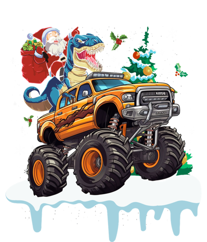 Santa Riding T Rex Dinosaur Monster Truck Christmas Funny Gift T-Shirt