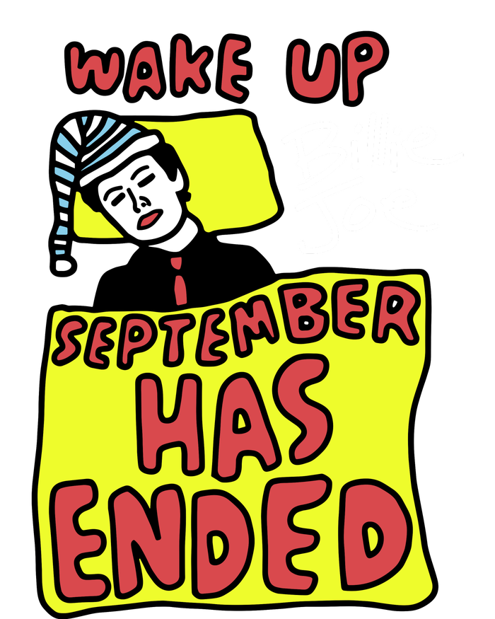 Zoebreadtok Wake Up Billie Joe September Has Ended Women's Long Sleeve Flannel Pajama Set 