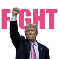 Trump Fight Breast Cancer Awareness Ribbon Support T-Shirt