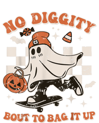 Retro Halloween Ghost No Diggity Bout To Bag It Up Flexfit Unipanel Trucker Cap