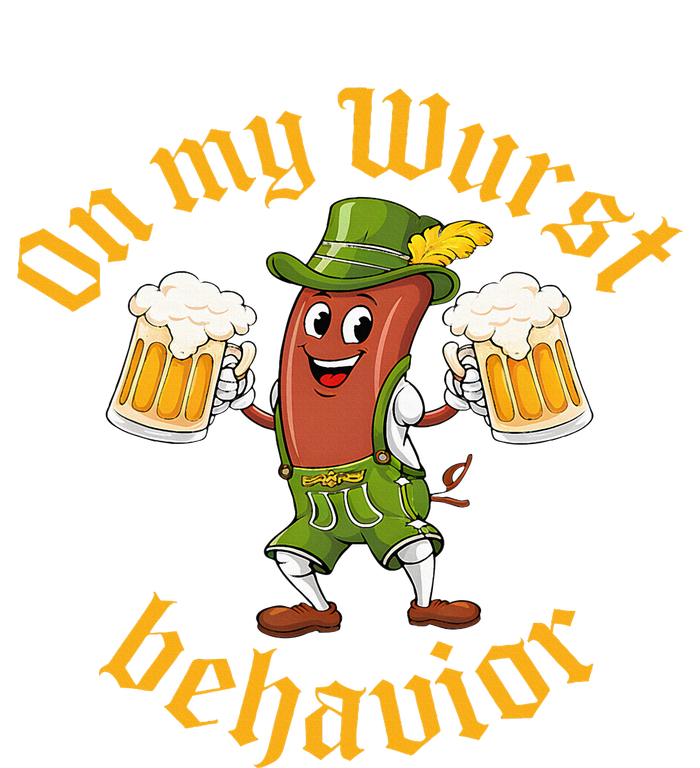 Oktoberfest On My Wurst Behavior Funny German Women Idea Womens Funnel Neck Pullover Hood