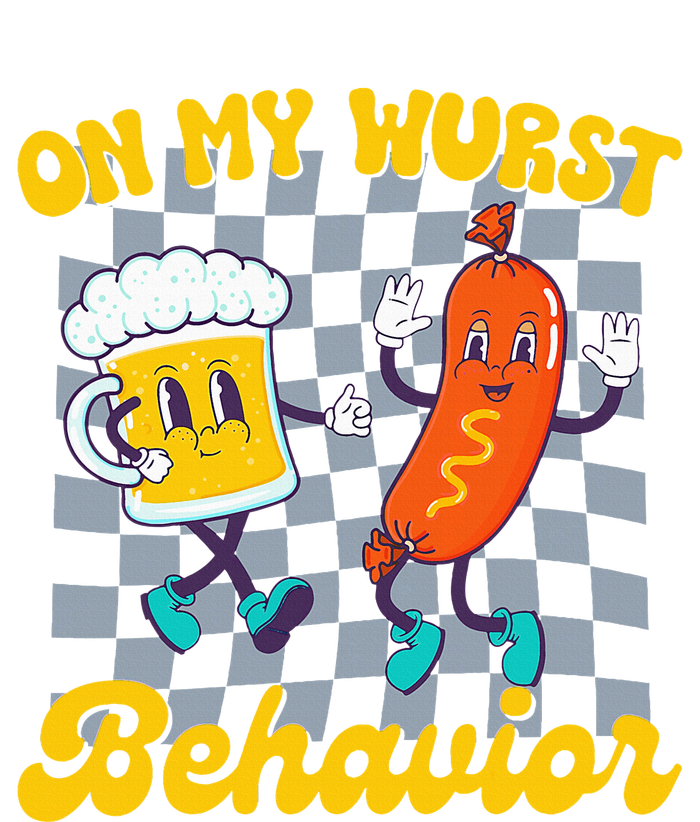 Oktoberfest On My Wurst Behavior Retro Groovy Beer T-Shirt