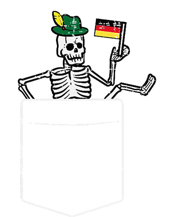 Oktoberfest Skeleton Pocket German Bavarian T-Shirt