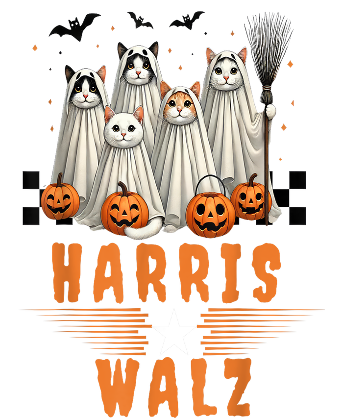 Halloween Cat Lovers Harris Waltz 2024 Vice President Gift T-Shirt