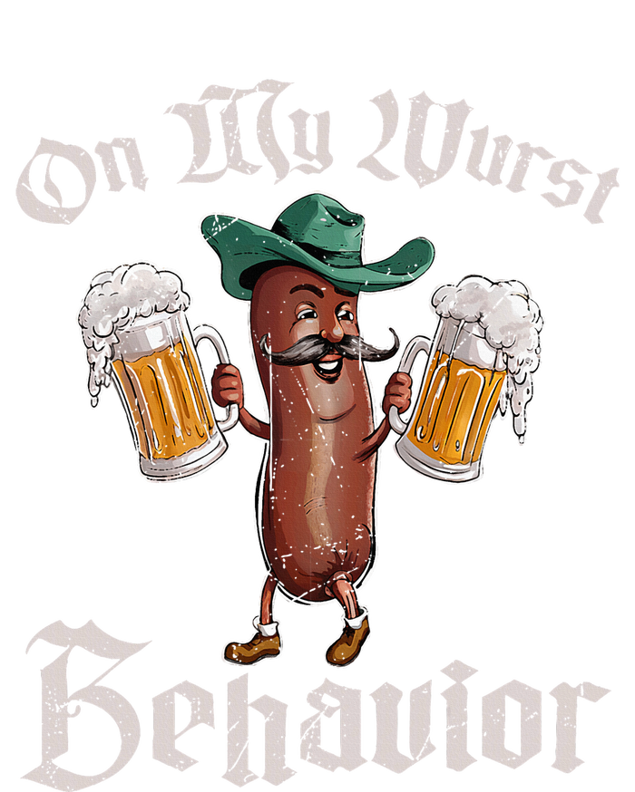 On My Wurst Behavior Funny Oktoberfest Women's Knotted Racerback Tank