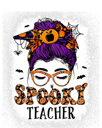 Spooky Teacher Women Messy Bun Bleached Halloween Teachers Snapback Five-Panel Rope Hat