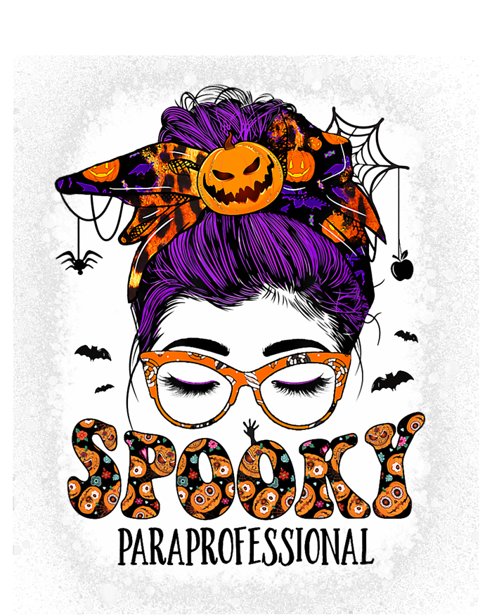 Spooky Paraprofessional Life Halloween Messy Bun Teacher Hoodie