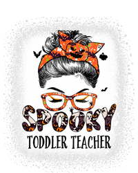 Messy Bun Spooky Teacher Bleached Halloween Bat T-Shirt