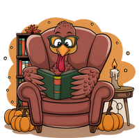 Funny Turkey Reading Books Gobble Good Funny Books Gift T-Shirt