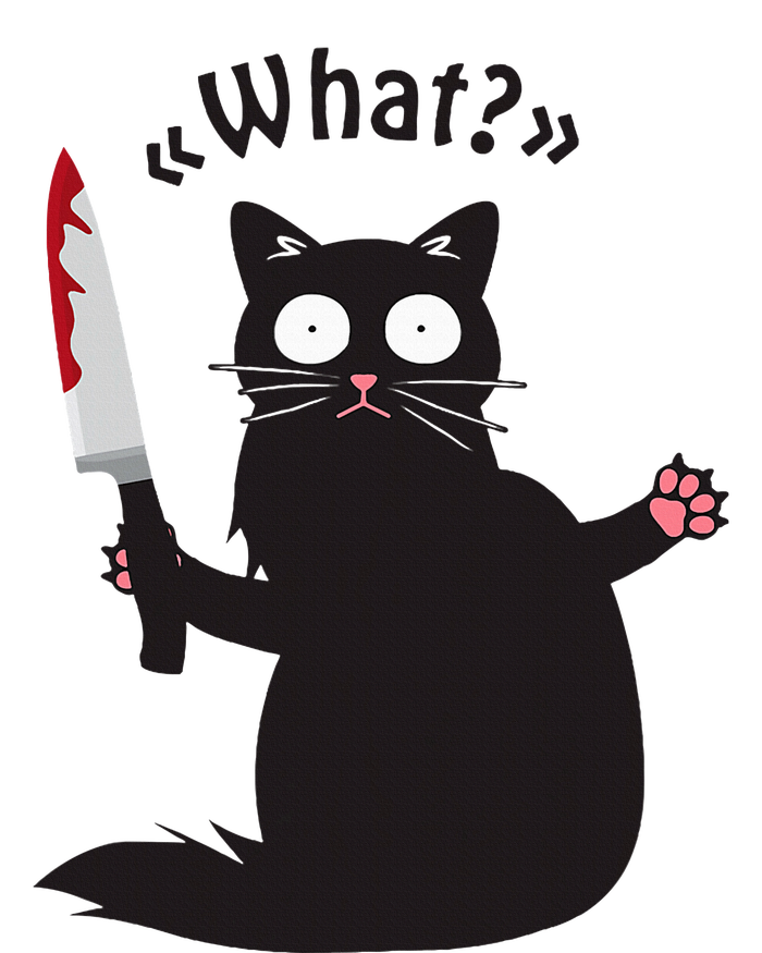 Cat What Funny Black Cat Fun Murderous Cat With Knife Tall T-Shirt