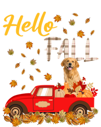 Hello Fall Golden Retriever Leaf Autumn Red Truck Dog Lover Gift Full-Length Apron With Pockets