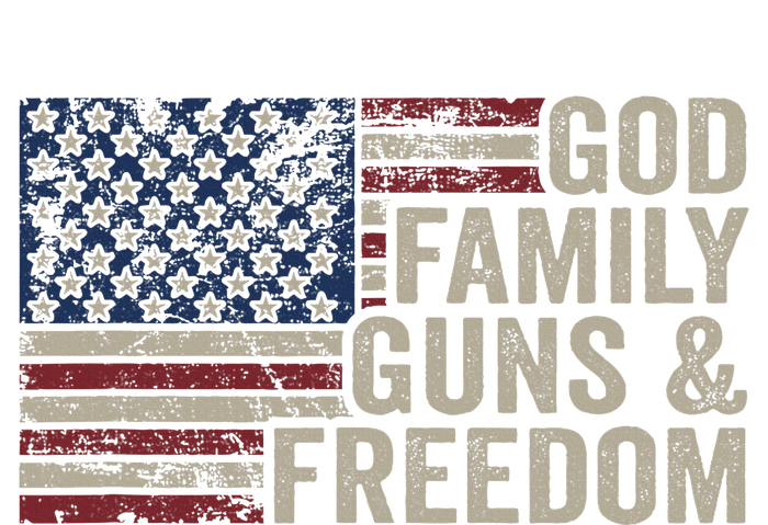 God Family Guns & Freedom Pro Gun Vintage Usa Flag Bella+Canvas Jersey Crop Tee