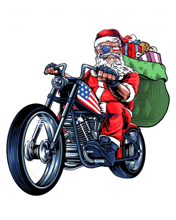 Santa Claus With Motorcycle Xmas Tree Ugly Xmas Sustainable Knit Beanie