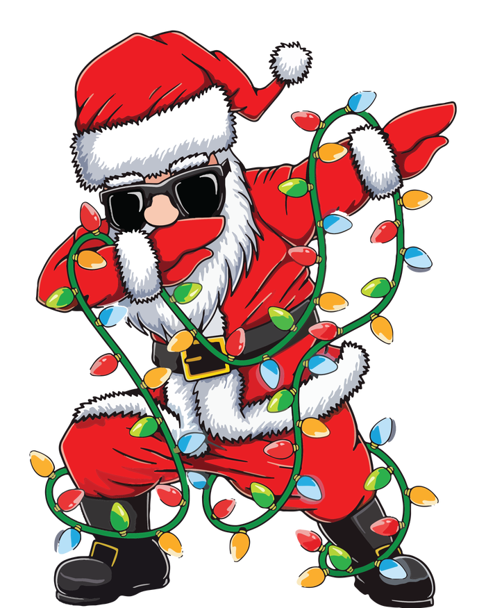 Dabbing Santa Xmas Lights Christmas T-Shirt