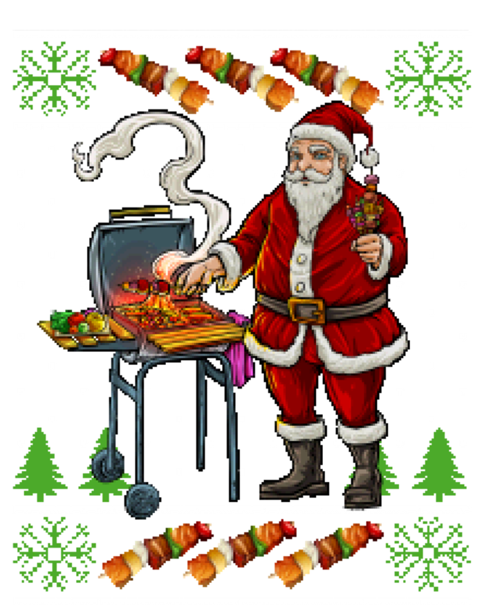 Bbq Santa Dad Gift Kebobs Grill Food Ugly Christmas T-Shirt