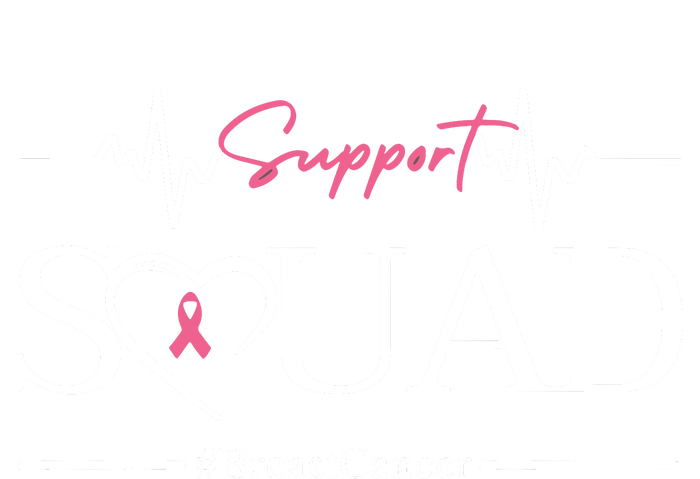 Breast Cancer Squad With Heart And Ribbon Sustainable Beanie