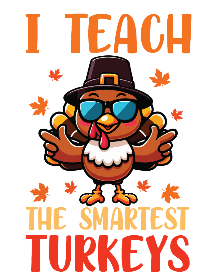 I Teach The Smartest Turkeys Thanksgiving Proud Teacher Job Large Microfiber Waffle Golf Towel