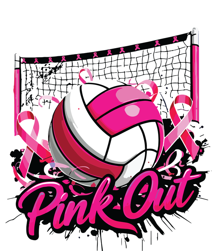 Volleyball Out Breast Cancer Awareness Ribbon T-Shirt