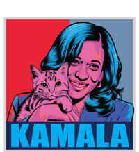 Kamala Harris Cat Pop Art Portrait Harris Walz 2024 Gift T-Shirt