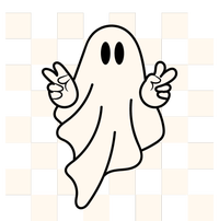 Cute Retro Ghost Peace Sign Halloween Canvas