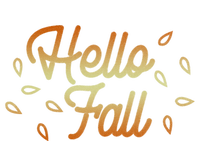 Hello Fall Leaves Typographic Gift Stripe Pom Pom Beanie