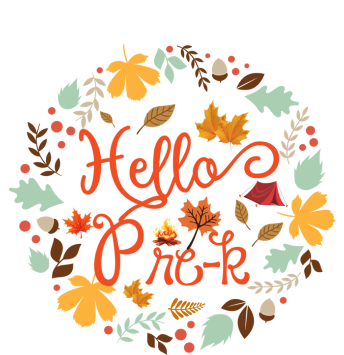 Hello Prek Fall Leaves Autumn Thanksgiving Teacher Student Cool Gift T-Shirt