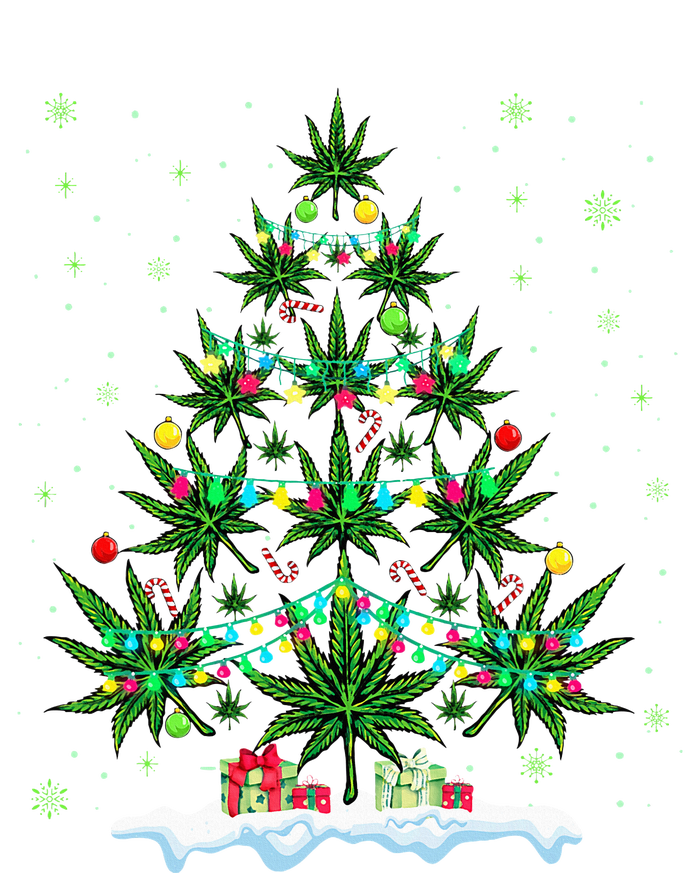 Cannabis Christmas Tree Xmas Funny Smoking Weed Marijuana Hooded Wearable Blanket