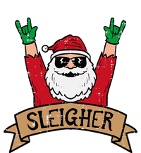 Christmas Sleigher Santa Rock Xmas Rocker Womens Funnel Neck Pullover Hood