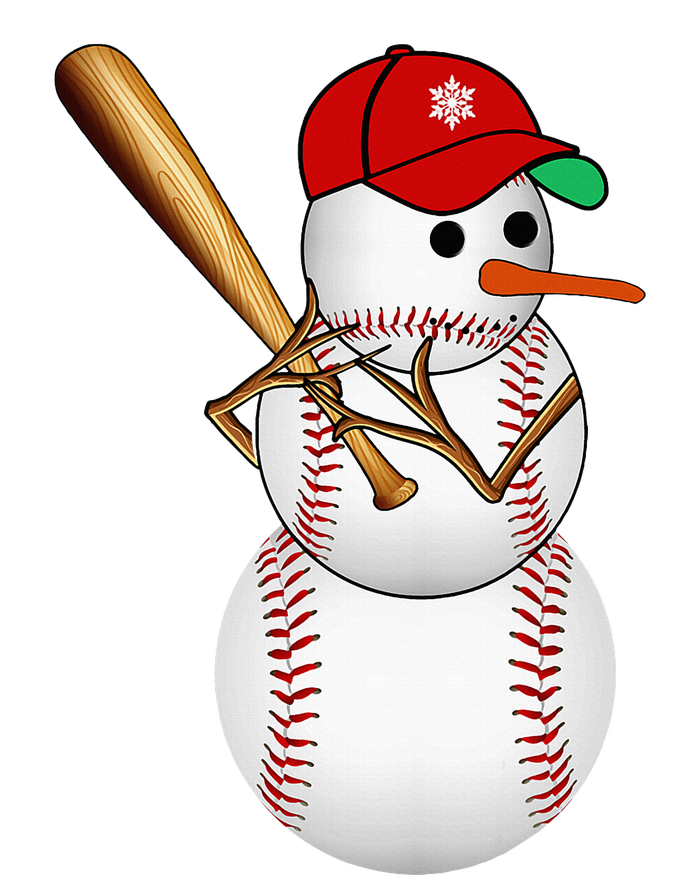 Baseball Snowman Balls Snow Christmas Xmas Gifts V-Neck T-Shirt