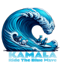 Kamala Harris For President Blue Wave Surfing Cats 2024 Gift T-Shirt