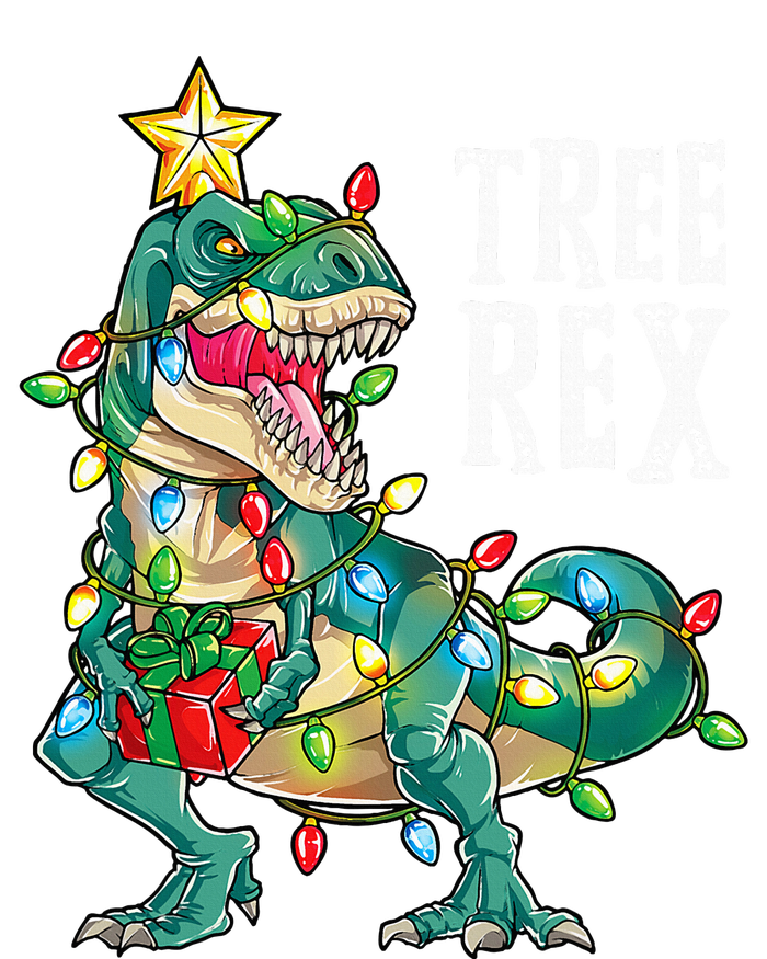 Dinosaur Christmas Tree Rex Pajamas Xmas Lights T-Shirt