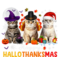 Happy Hallothanksmas Cats Halloween Thanksgiving Christmas T-Shirt