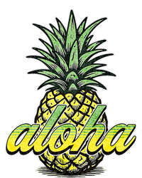 Vintage Aloha Pineapple Illustration Short Acrylic Beanie