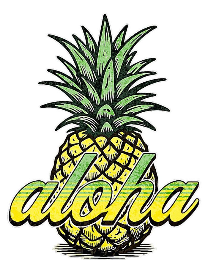 Vintage Aloha Pineapple Illustration Short Acrylic Beanie