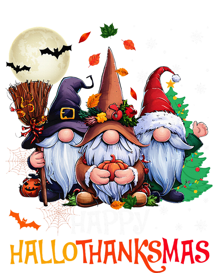 Happy Hallothanksmas Gnomes Lover Halloween Merry Christmas Women's V-Neck T-Shirt