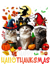 Halloween Thanksgiving Christmas Happy Hallothanksmas Cats Women's V-Neck T-Shirt